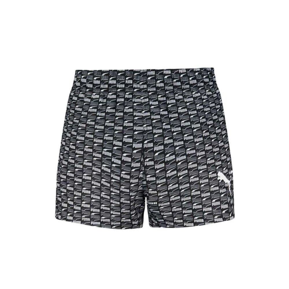 Puma Mens Repeat Print Swim Shorts / Black